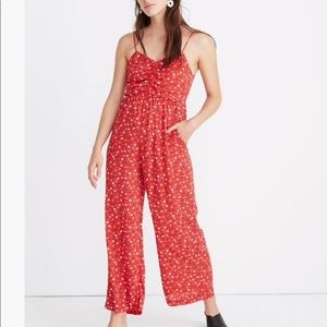 NWT--Madewell Ruched Wide Leg Jumpsuit